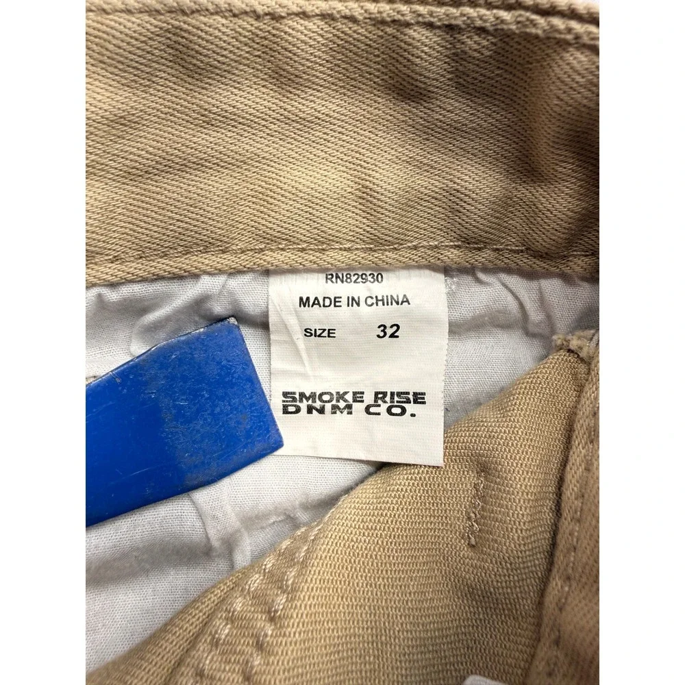 Smoke Rise DNM CO Mens Graffiti Distressed Cargo Shorts Tan Khaki Size 32 SR91